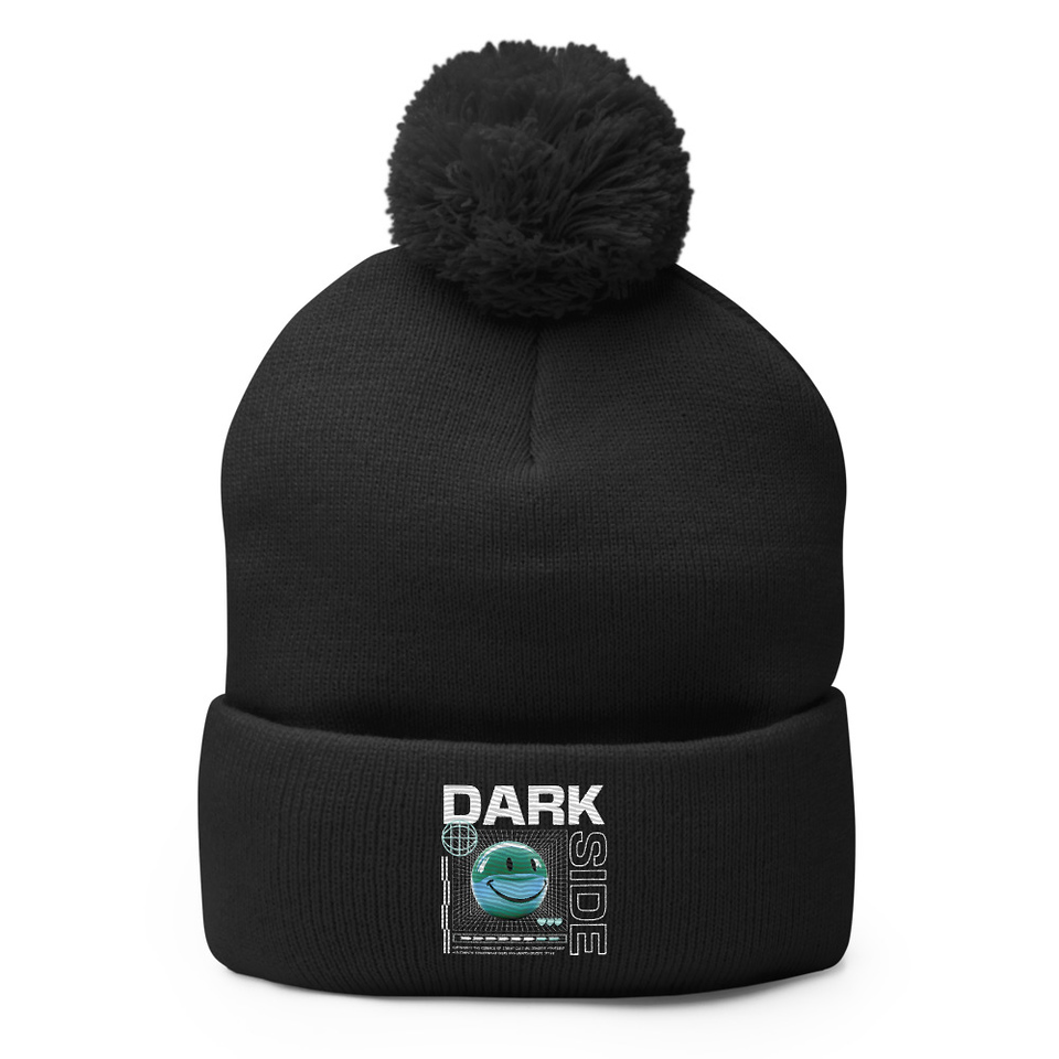 Abstract Y2K Pom-Pom Knit Cap