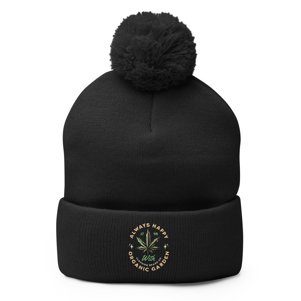 Always Happy - Cannabis Pom-Pom Knit Cap