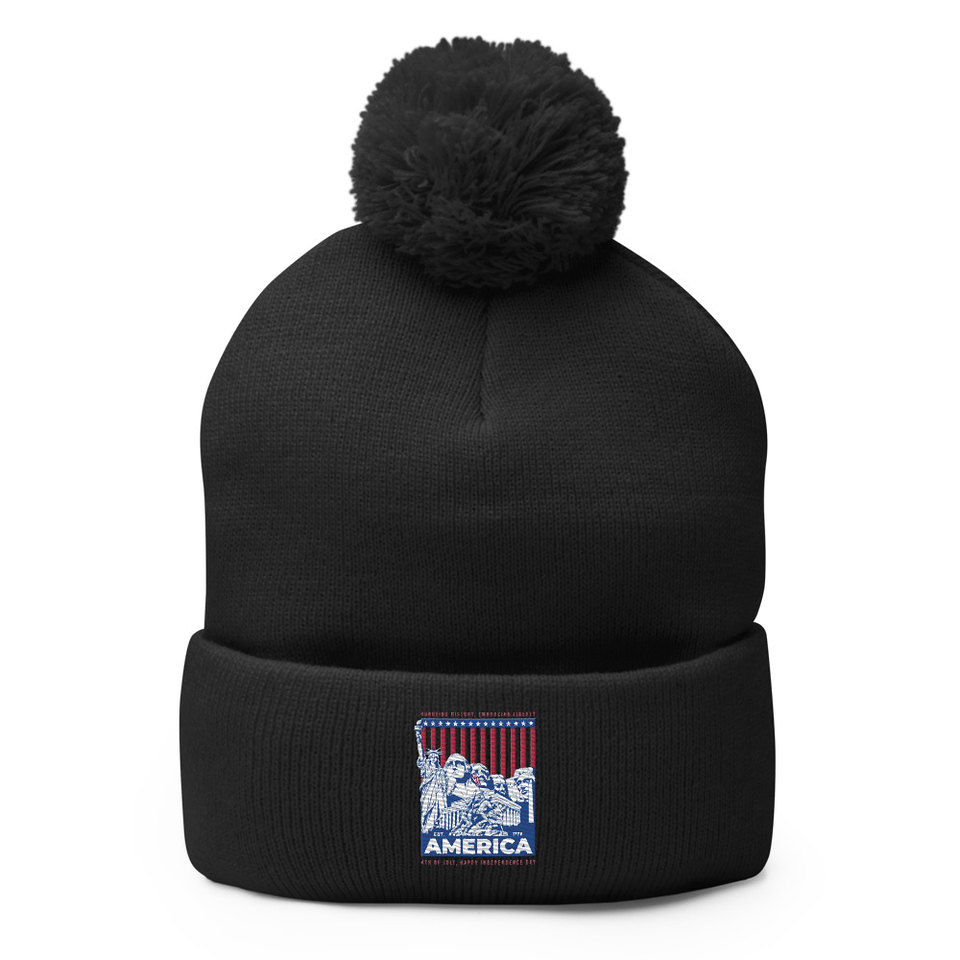 AMERICA (2) Pom-Pom Knit Cap