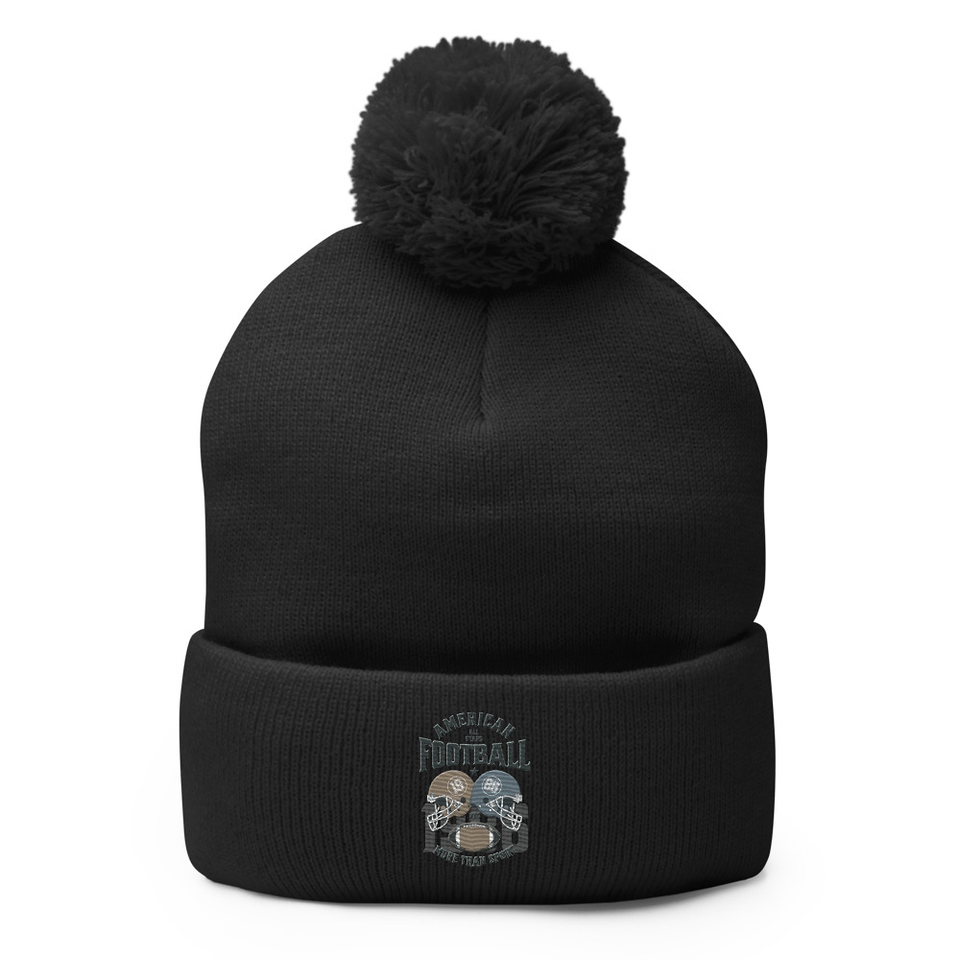 American All Star Football - Sports Helmet Pom-Pom Knit Cap