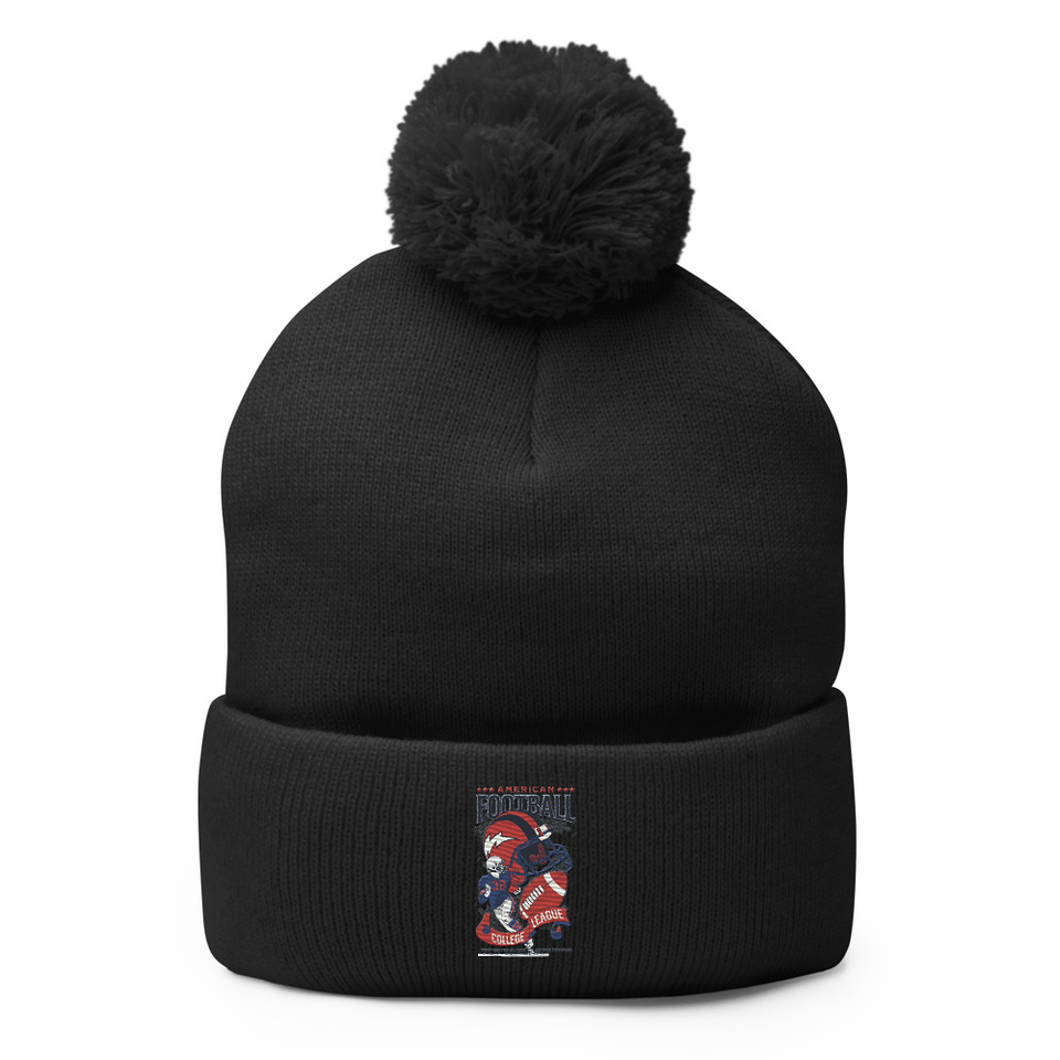 American Football - Athletic College League Pom-Pom Knit Cap