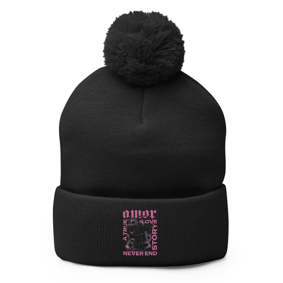 Amor Pom-Pom Knit Cap