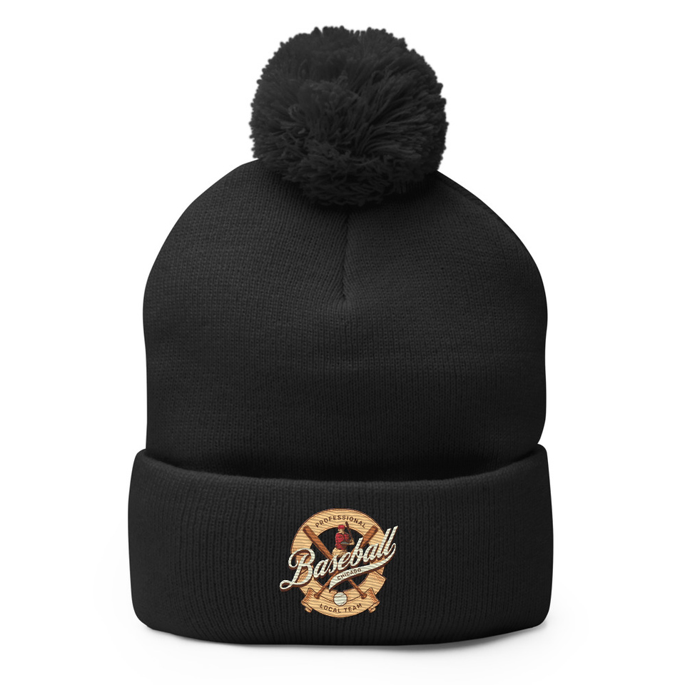 Baseball Team - College Sports Pom-Pom Knit Cap
