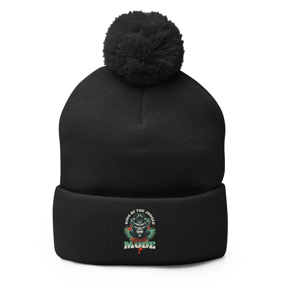 Beast Mode Pom-Pom Knit Cap