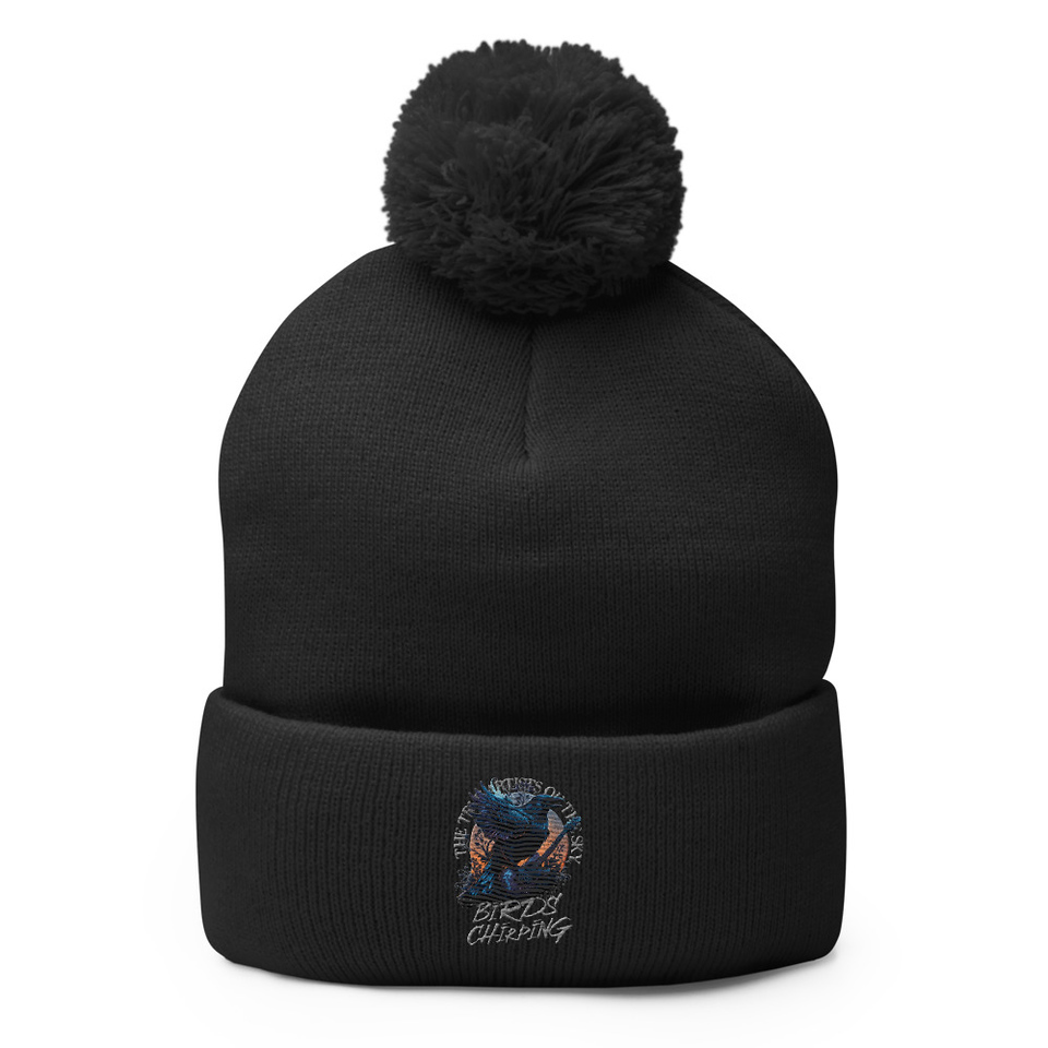 Birds Chirping Pom-Pom Knit Cap