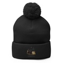 Black Sphinx Pom-Pom Knit Cap