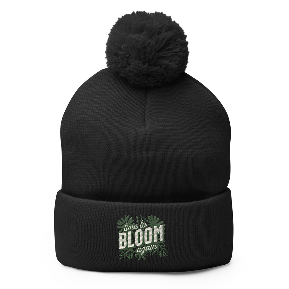 Bloom Again Pom-Pom Knit Cap