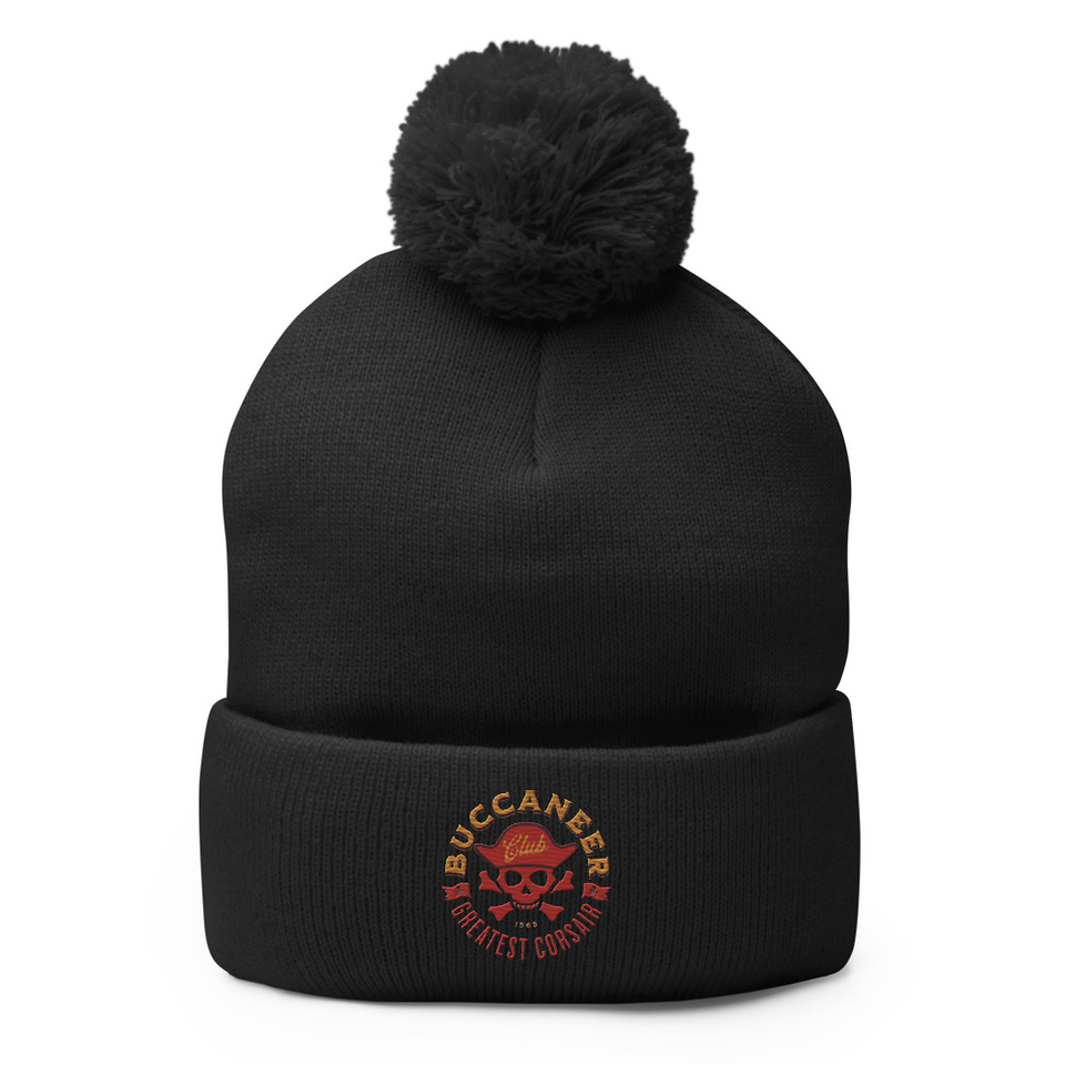 Buccaneer Club - Pirate Skull Pom-Pom Knit Cap