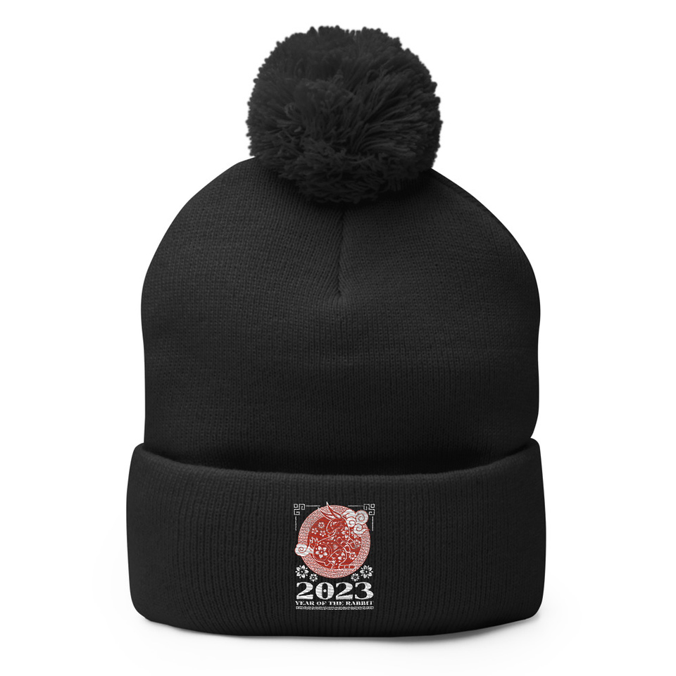 Chinese Lunar Year - Rabbit Pom-Pom Knit Cap