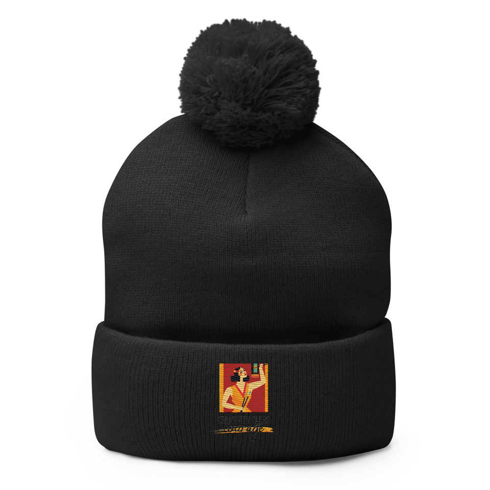 Creativity Takes Courage Pom-Pom Knit Cap