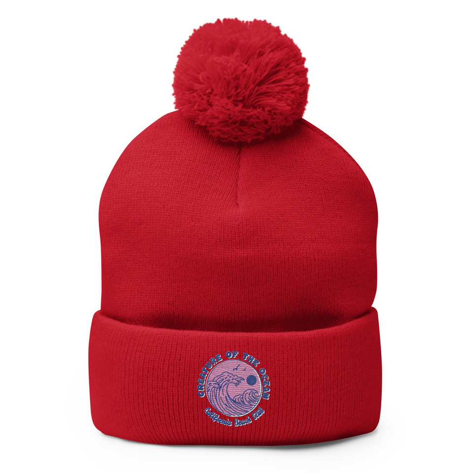 Creature of the Ocean Pom-Pom Knit Cap