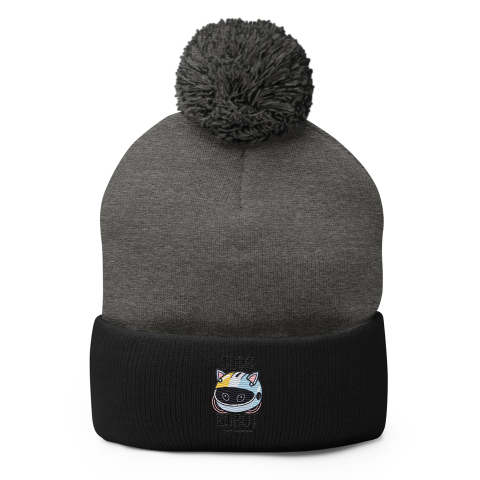 Cute Cat - AI Pom-Pom Knit Cap