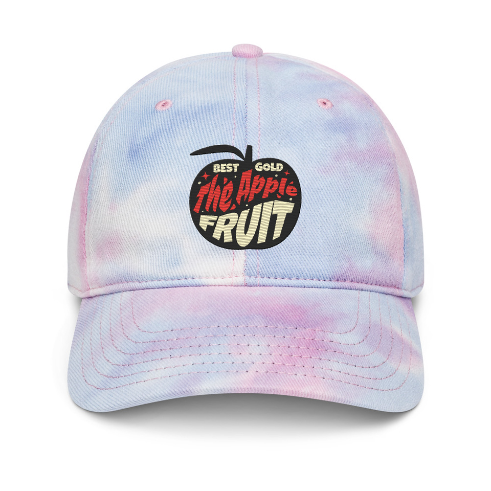 Apple Fruit - Typographic Lettering Tie-Dye Hat