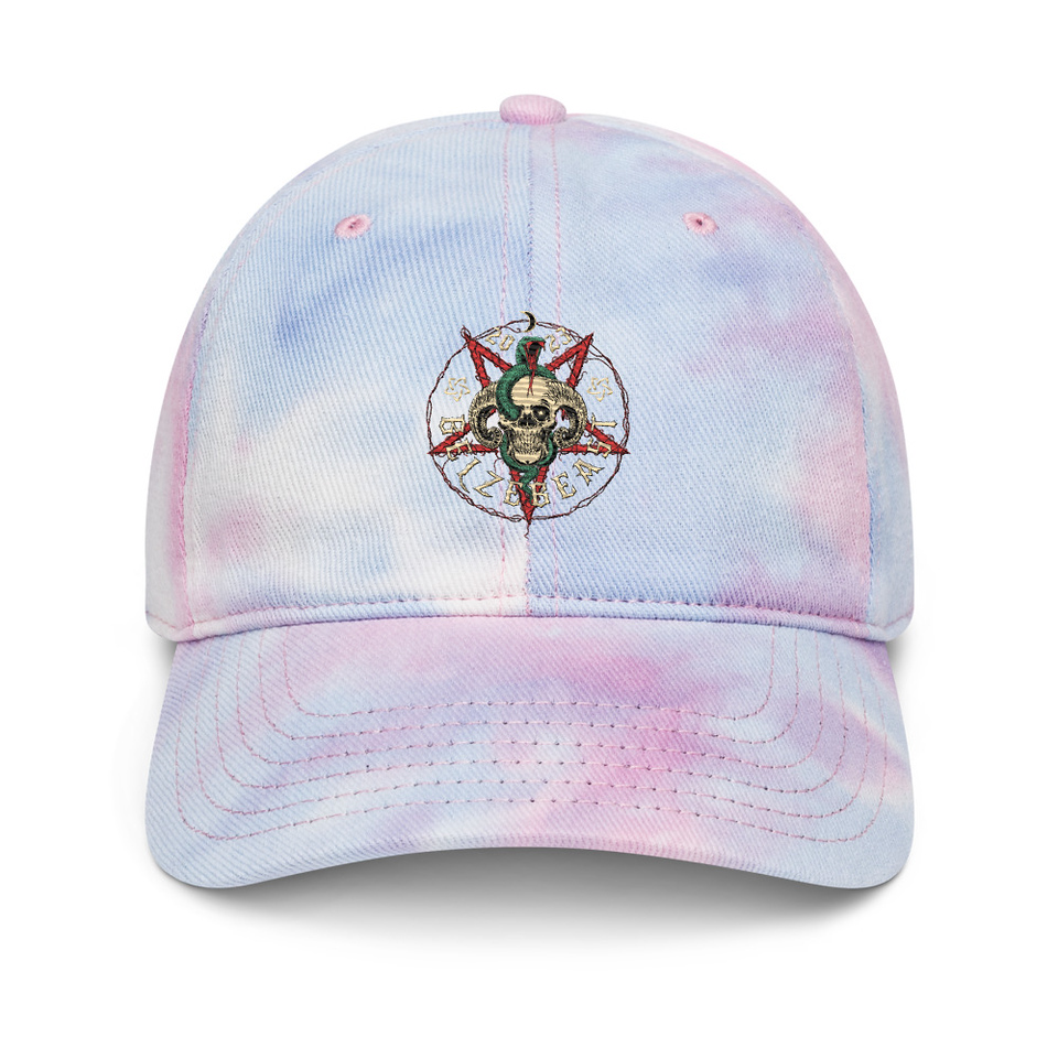 Belzebeast Pentagram - Halloween Skull with Snake Tie-Dye Hat