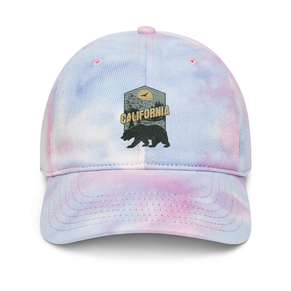 California Bear - Outdoors Wilderness Camping Hiking Tie-Dye Hat