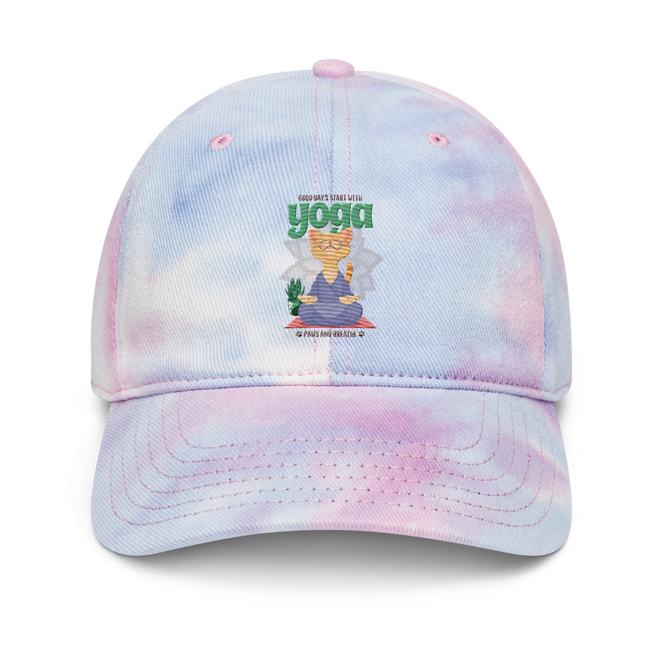 Cat Yoga - Cute Meditation Tie-Dye Hat