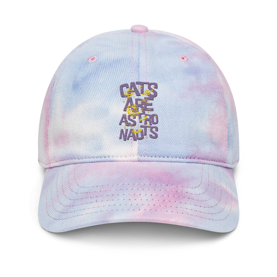 Cats are Astronauts Tie-Dye Hat