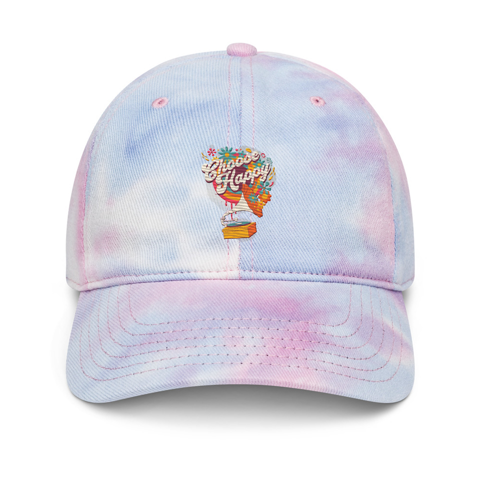 Choose Happy - Retro Music Tie-Dye Hat