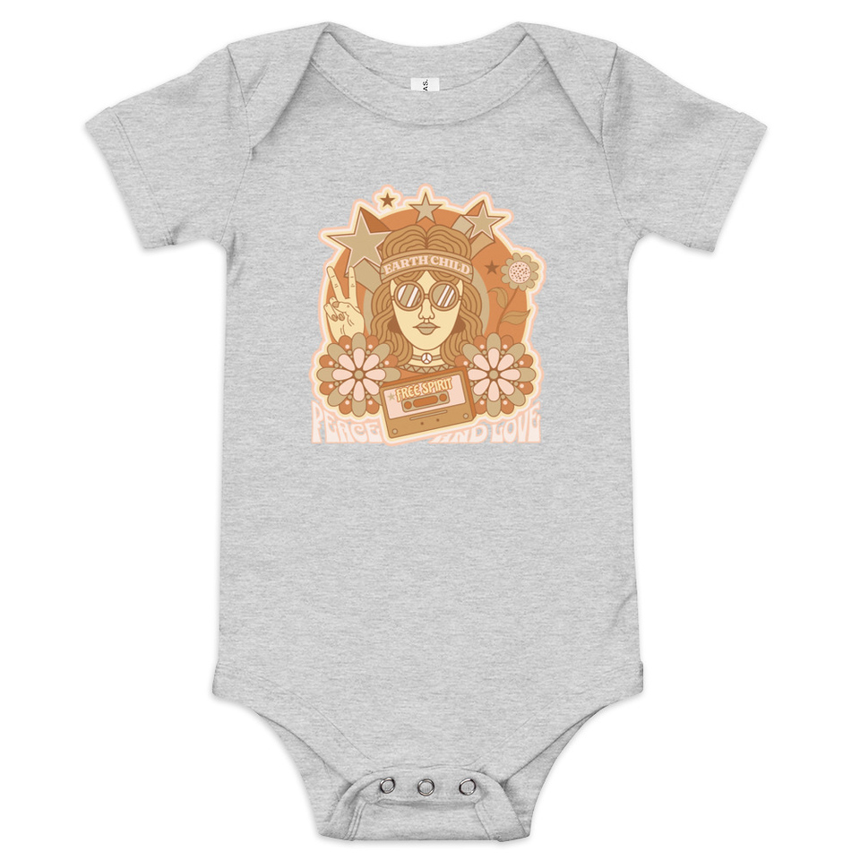 60s tee design Baby Short Sleeve One Piece