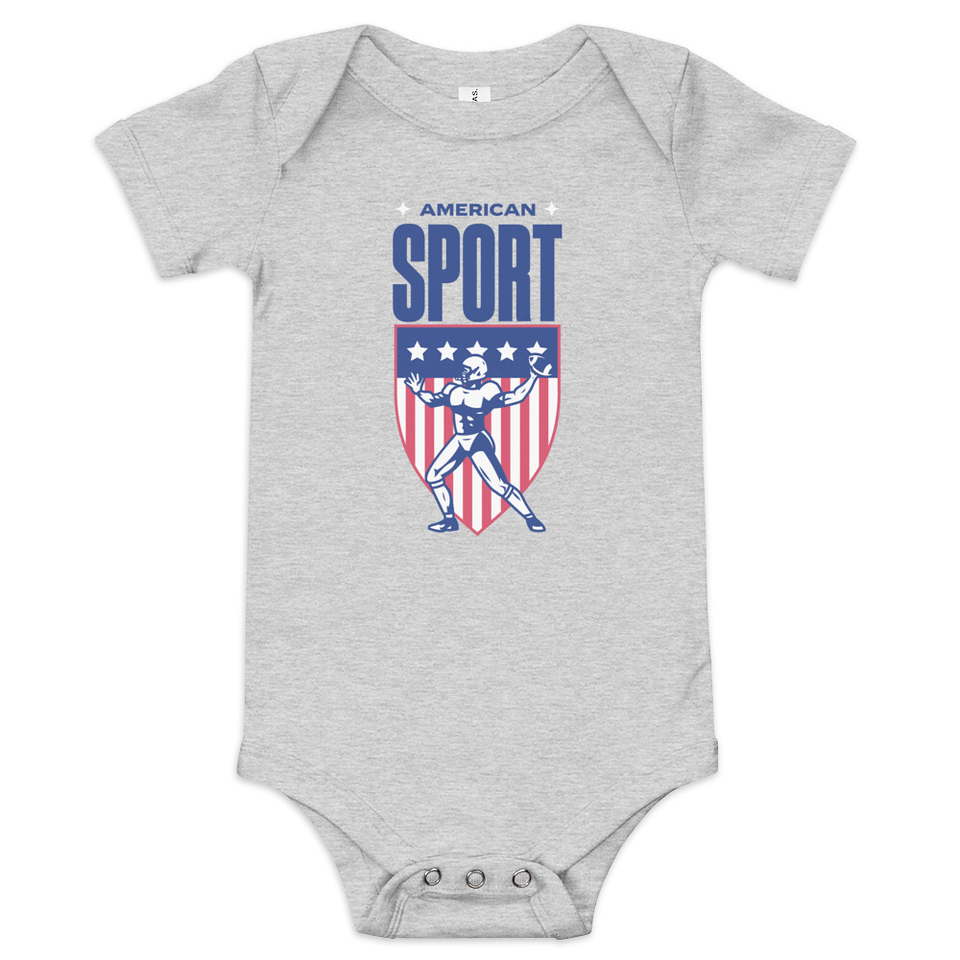 American Football Sport Baby Short Sleeve One Piece