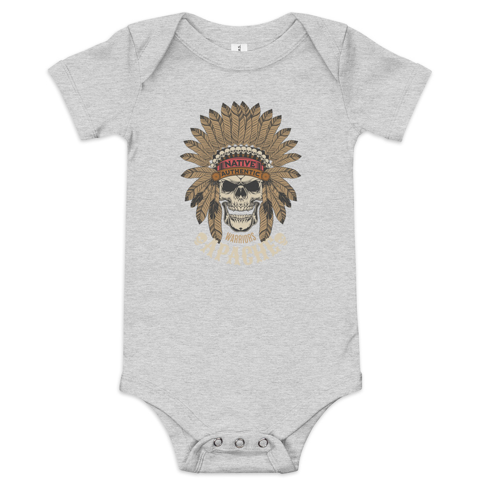 Apache Warriors - Indian Skull Baby Short Sleeve One Piece