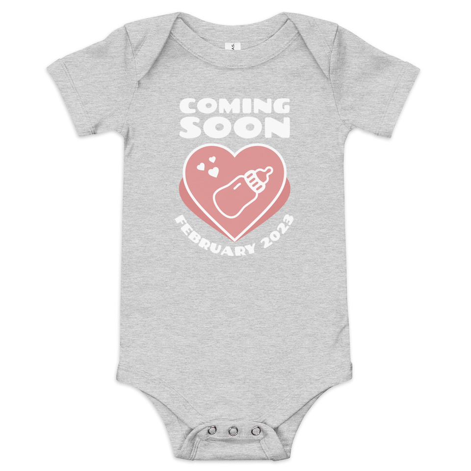 Baby Announcement - Feeding Bottle Baby Short Sleeve One Piece