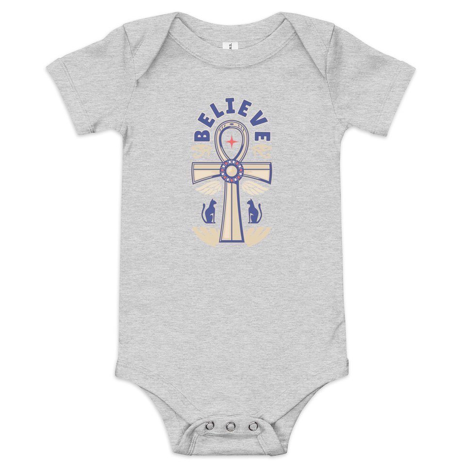 Believe  - Faith Symbol Baby Short Sleeve One Piece