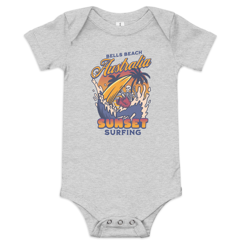 Bells Beach Australia Sunset Surfing Baby Short Sleeve One Piece