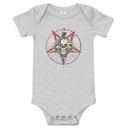 Belzebeast Pentagram - Halloween Skull with Snake Baby Short Sleeve One Piece