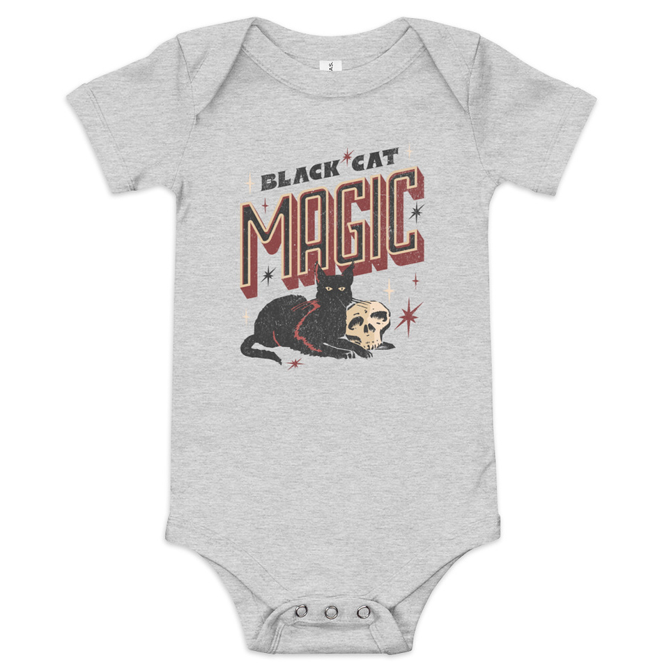 Black Cat Magic Baby Short Sleeve One Piece