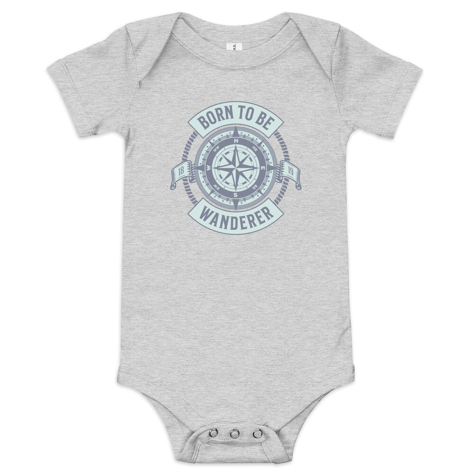 Born to be Wanderer - Compass Baby Short Sleeve One Piece