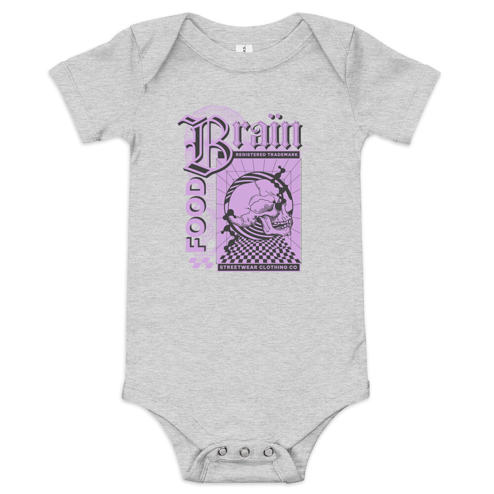 Brain Food - Y2K Skull Streetwear Baby Short Sleeve One Piece