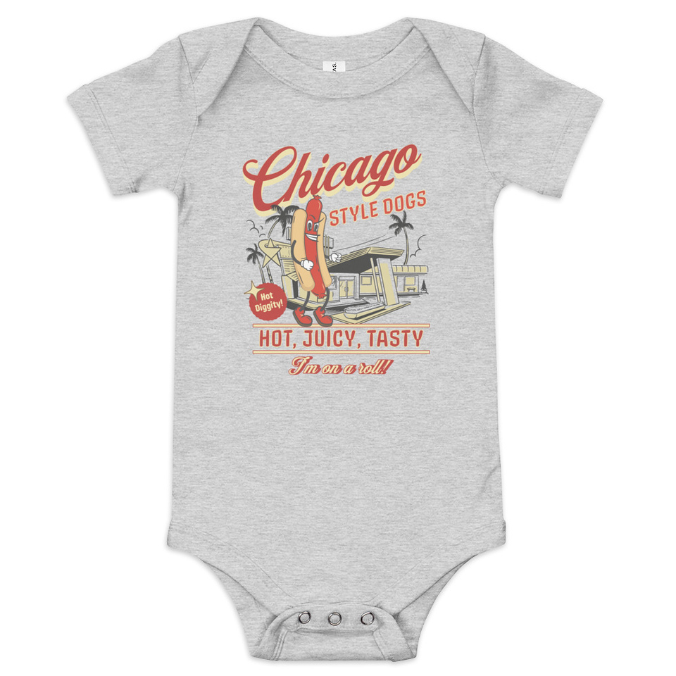 Chicago Style Hot Dogs Baby Short Sleeve One Piece