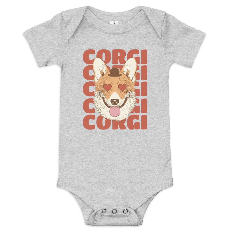 Corgi Loves - Cute Dog Baby Short Sleeve One Piece