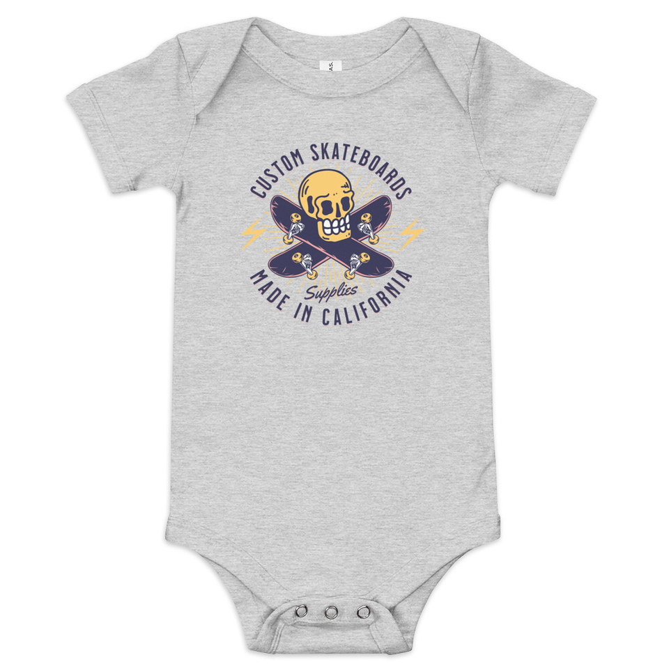 Custom Skateboards - Skull Baby Short Sleeve One Piece