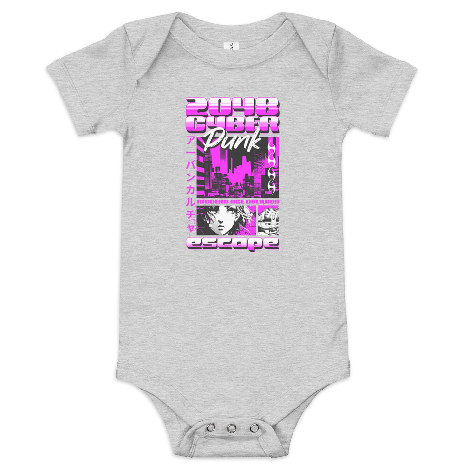 Cyber Punk Escape - Japanese Anime Baby Short Sleeve One Piece