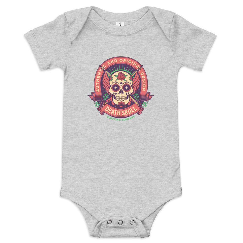 Death Skull - Badge  Baby Short Sleeve One Piece