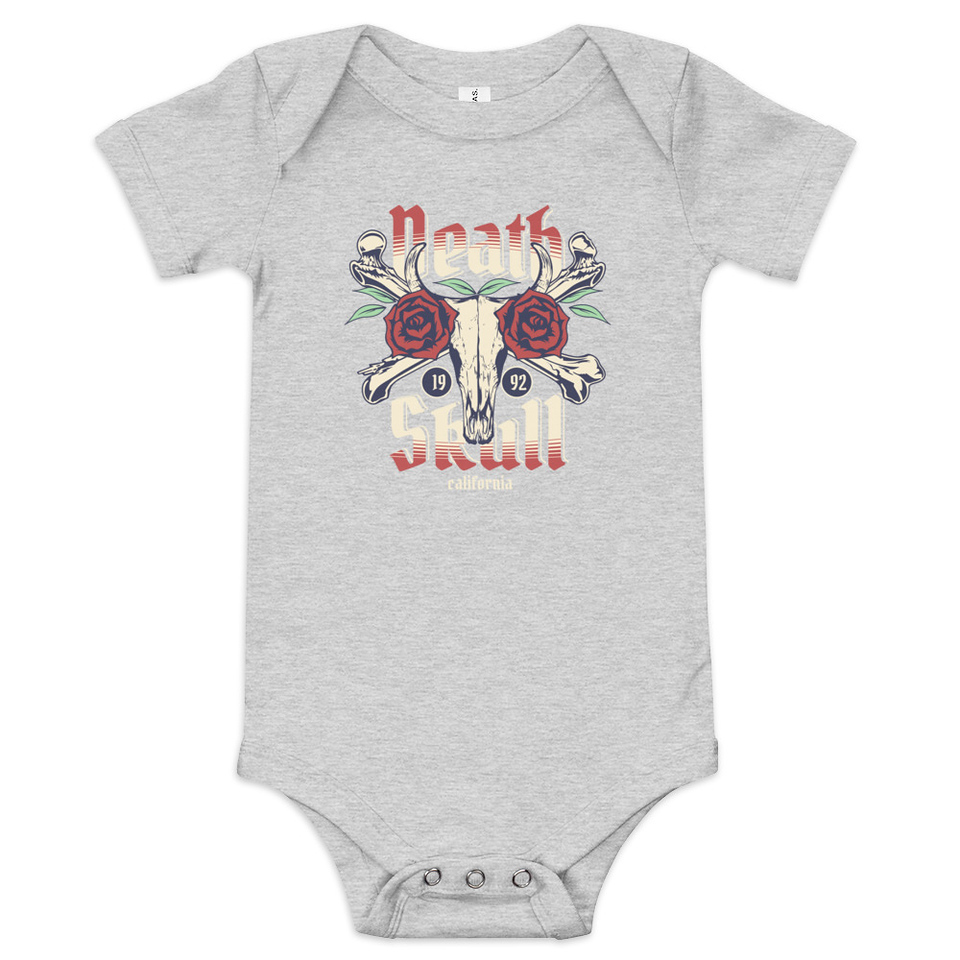 Death Skull - Flower Baby Short Sleeve One Piece
