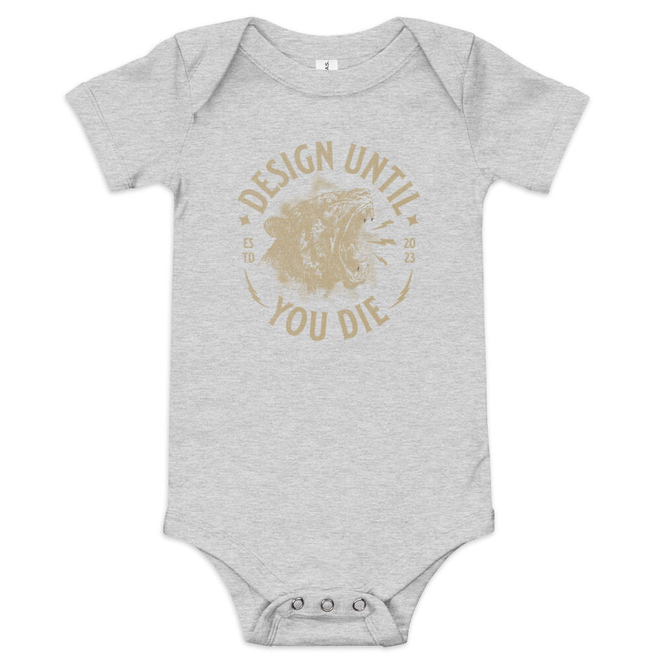 DESIGN UNTIL YOU DIE Baby Short Sleeve One Piece