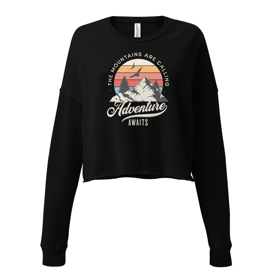Adventure Await - Wilderness Camping Women's Cropped Sweatshirt