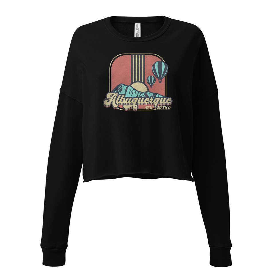 Albuquerque - Retro Hot Air Baloon Women's Cropped Sweatshirt