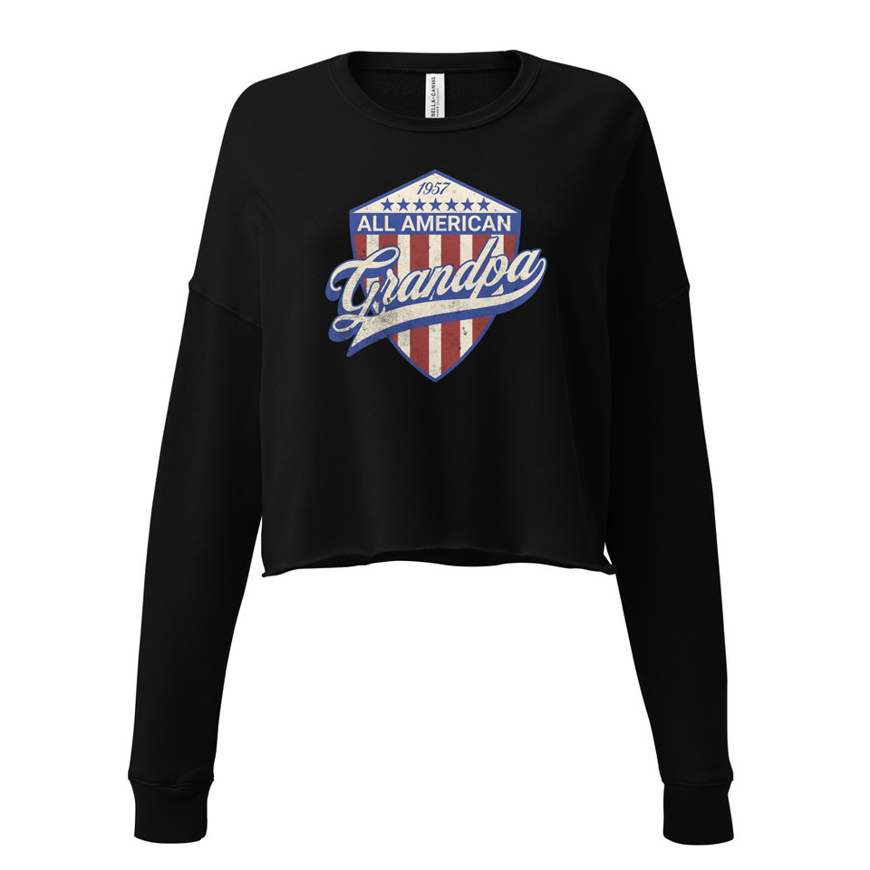 all american grandpa Women's Cropped Sweatshirt