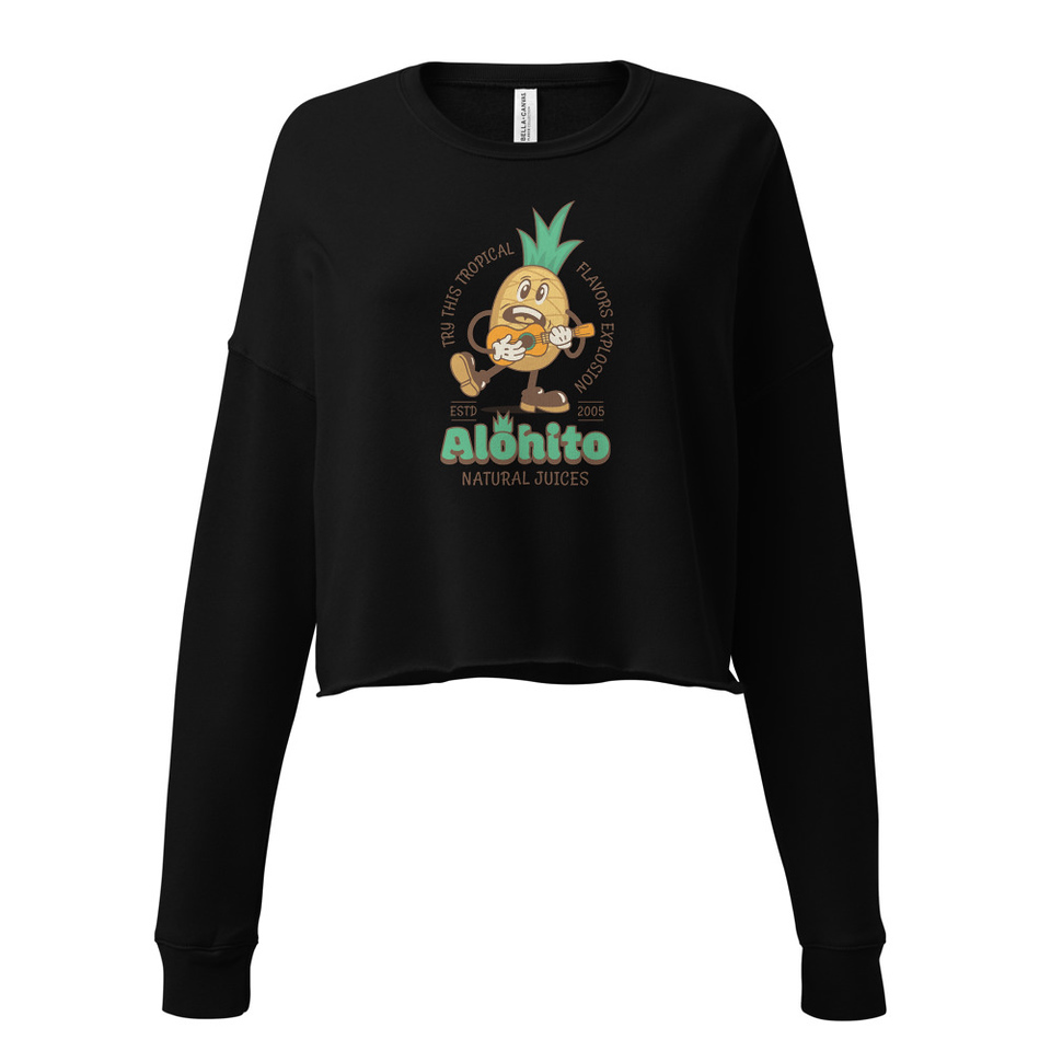 Alohito Natural Juices - Pineapple Mascot Women's Cropped Sweatshirt