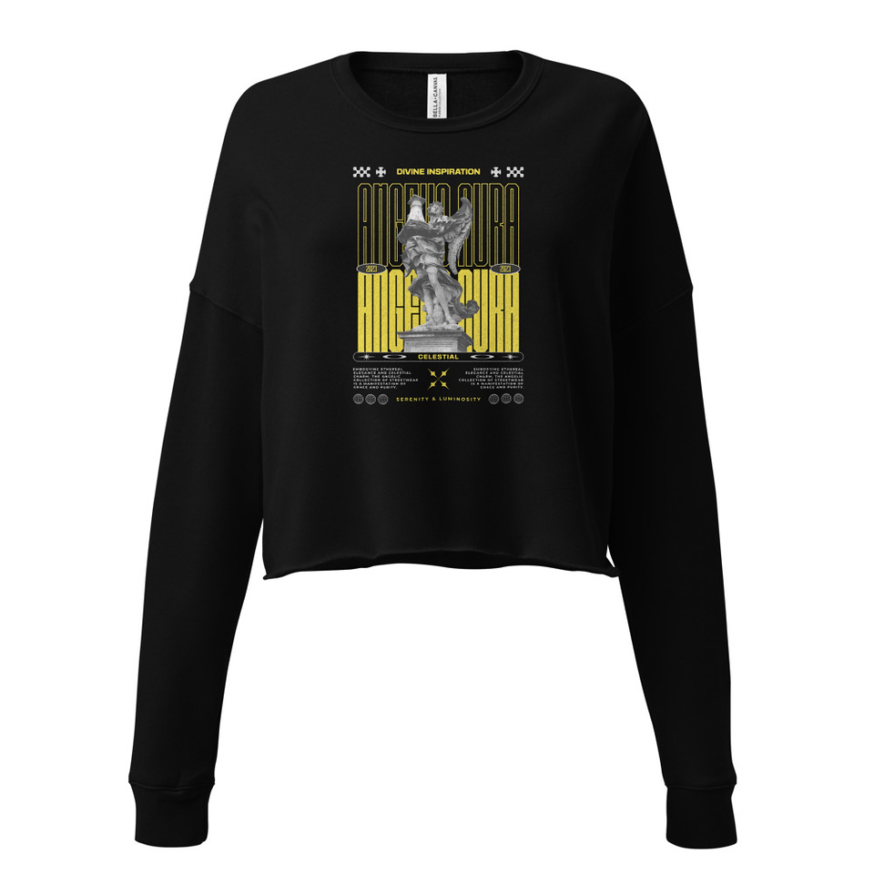 Angelic Aura Streetwear Women's Cropped Sweatshirt
