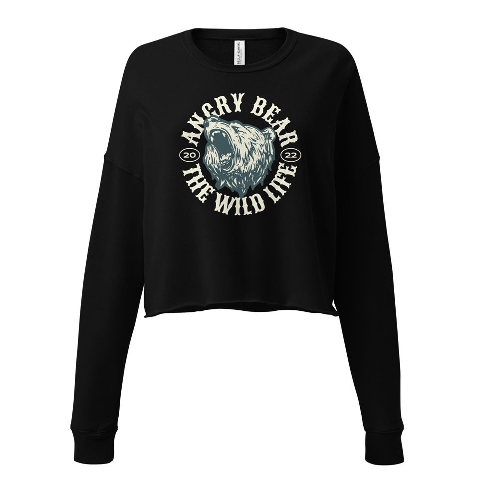 Angry Bear - Wild Life Animal Women's Cropped Sweatshirt