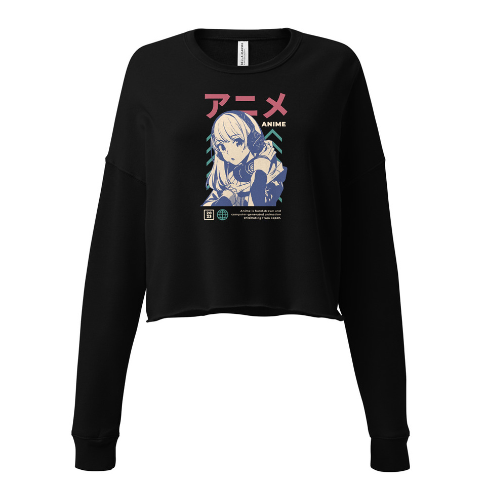 Anime Girl Women's Cropped Sweatshirt