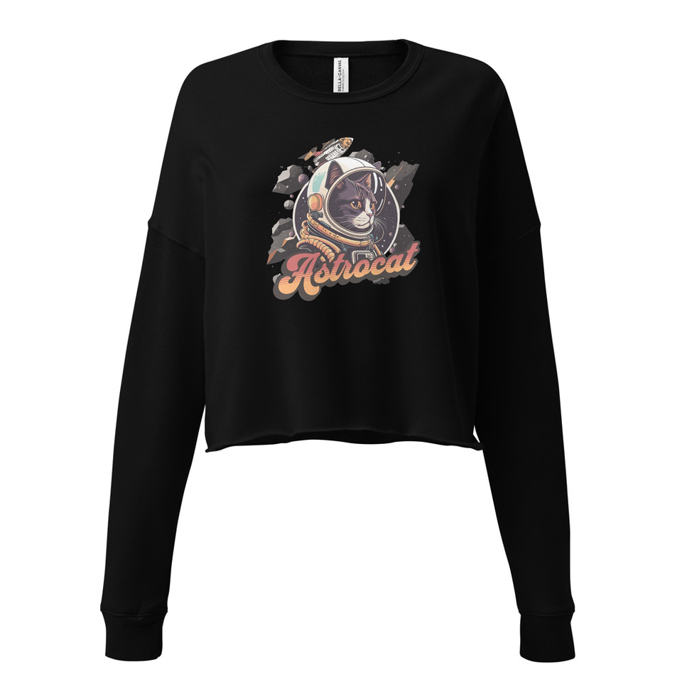 Astrocat - Retro graphic Women's Cropped Sweatshirt