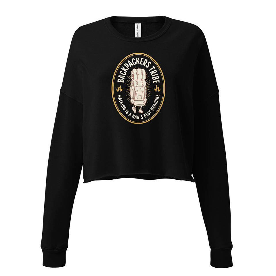 Backpackers Tribe - Adventure Badge Women's Cropped Sweatshirt