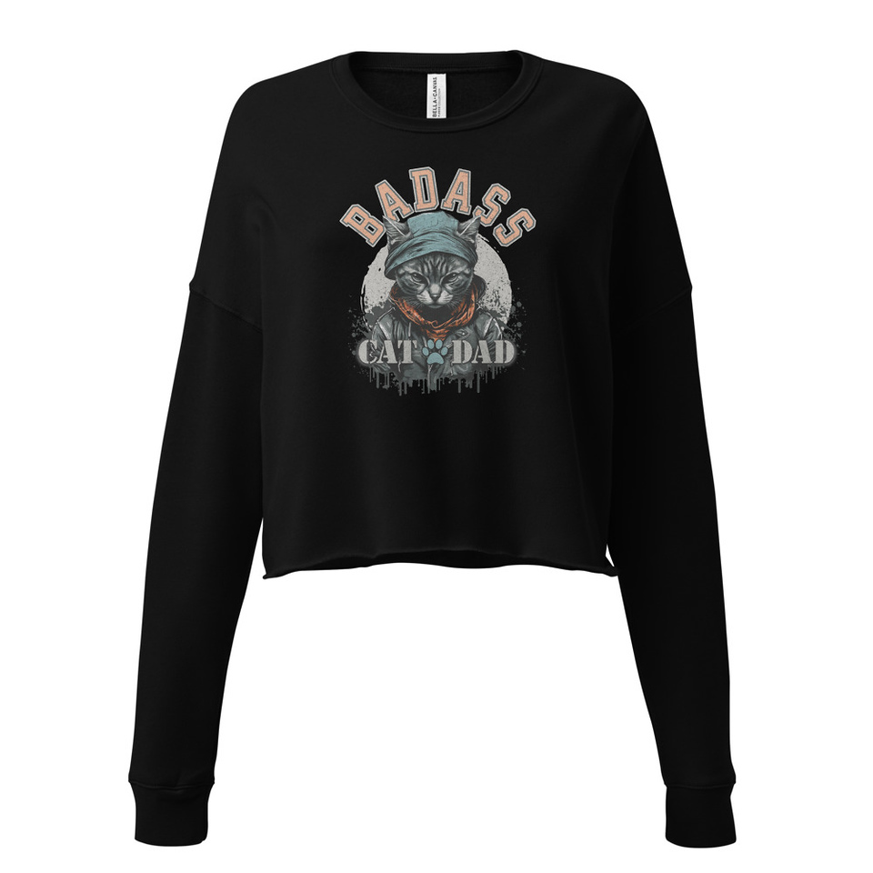 BADASS CAT DAT Women's Cropped Sweatshirt