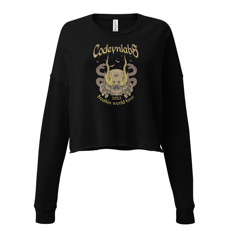 Band Merchandise Tour Illustration Women's Cropped Sweatshirt